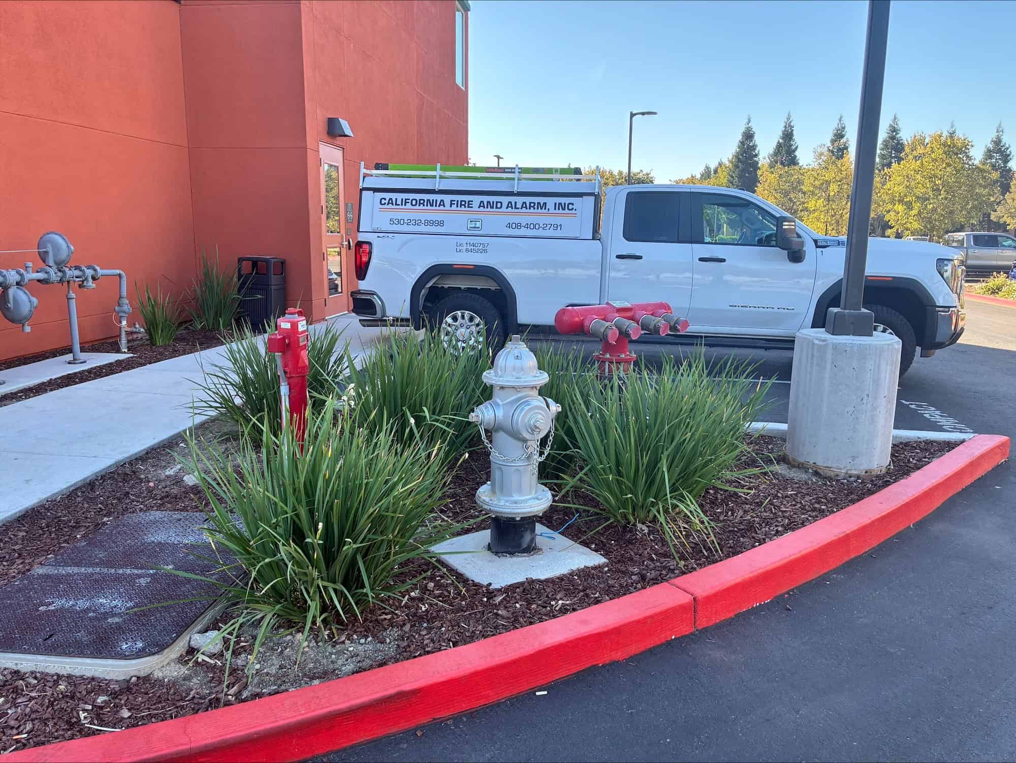 Fire safety service vehicle at California Fire and Alarm.